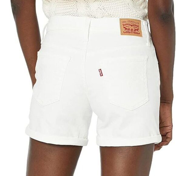Women's NWT Levi's Mid Length White Denim Shorts Size 34 - Picture 2 of 6
